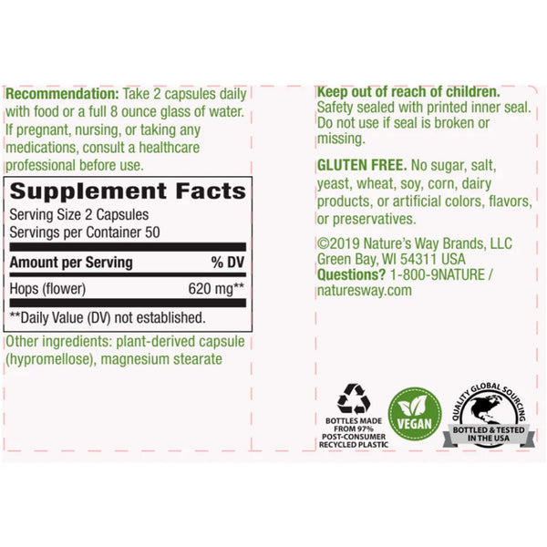Hops Flowers 310 mg Natures way