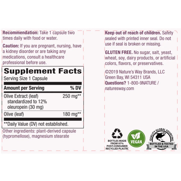 Olive Leaf 250 mg Natures way