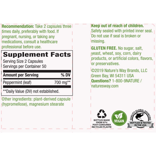 Peppermint Leaves 400 mg Natures way