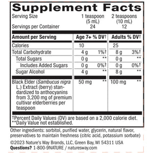 Sambucus Sugar Free Syrup Natures way