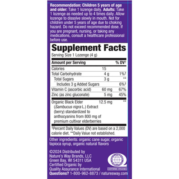 Sambucus Zinc Lozenges Elderberry Natures way