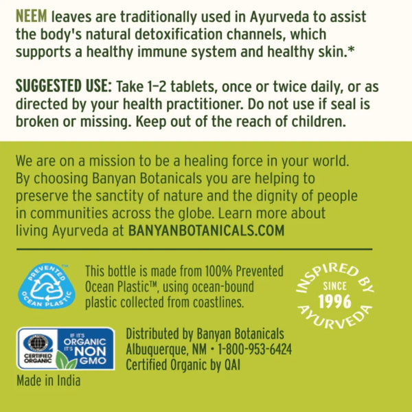 Neem 90 vtabs Banyan Botanicals