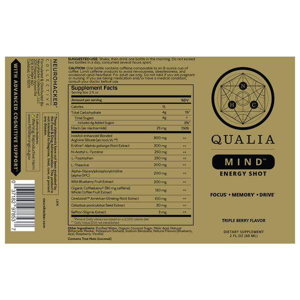 2oz Qualia Nootropic Energy Shot Neurohacker