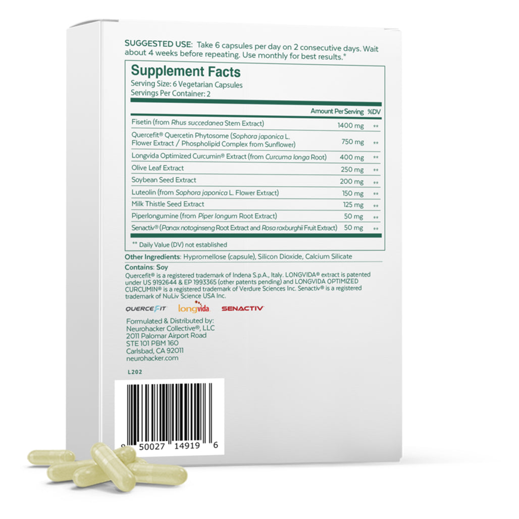 Qualia Senolytic capsules - ingredients 