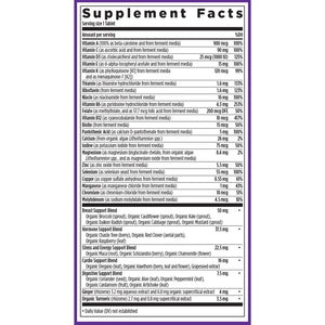 Ingredients of Every Woman's One Daily 40+ dietary supplement - vitamin A, vitamin C, vitamin D3