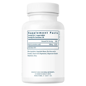 Vital Nutrients Niacin 500mg Supplement Ingredients - Niacin 500mg
