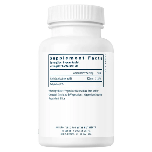 Vital Nutrients Niacin 500mg Supplement Ingredients - Niacin 500mg