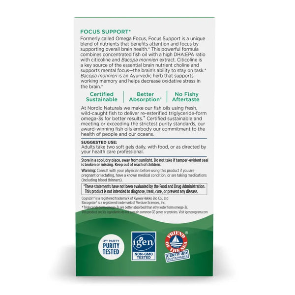 About Nordic Naturals Focus Support - Maintain Normal Cell Structure