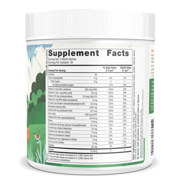 Ingredients of Nordic Berries Dietary Supplement - Vitamin A, Vitamin B,
