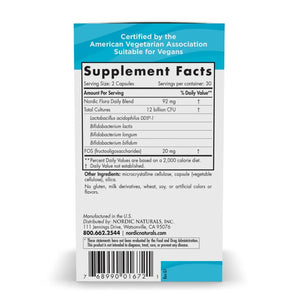 Ingredients of Nordic Flora Probiotic Daily Dietary Supplement - Nordic Flora Daily Blend 92 mg, Total Cultures 12 billion CFU
