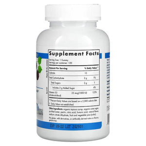 Ingredients of Vitamin D3 Gummies 1000 IU Dietary Supplement - 1000 I.U. of vitamin D3 Per Serving