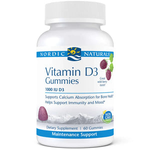 Benefits of Vitamin D3 Gummies 1000 IU - 60 Chews | Nordic Naturals | Helps Regulate Mood and Sleep Rhythms