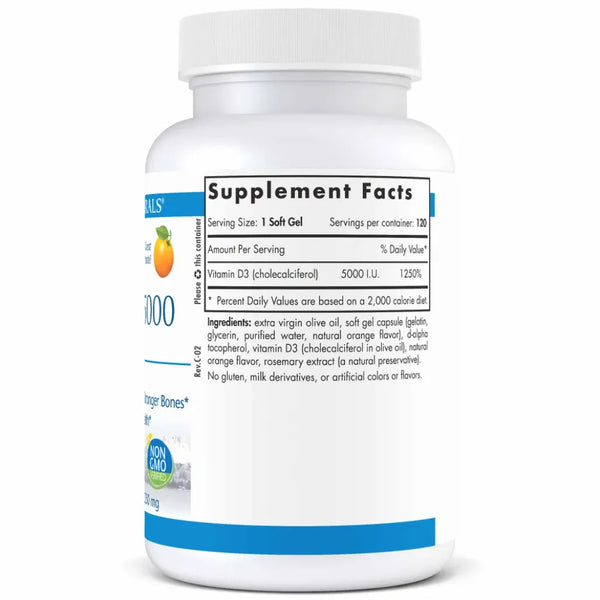 Ingredients of Vitamin D3 5000IU Dietary Supplement - Vitamin D3, Extra Virgin Olive Oil