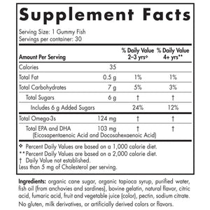 Ingredients of Omega-3 Gummy Fish Dietary Supplement , Omega-3s 124 mg
