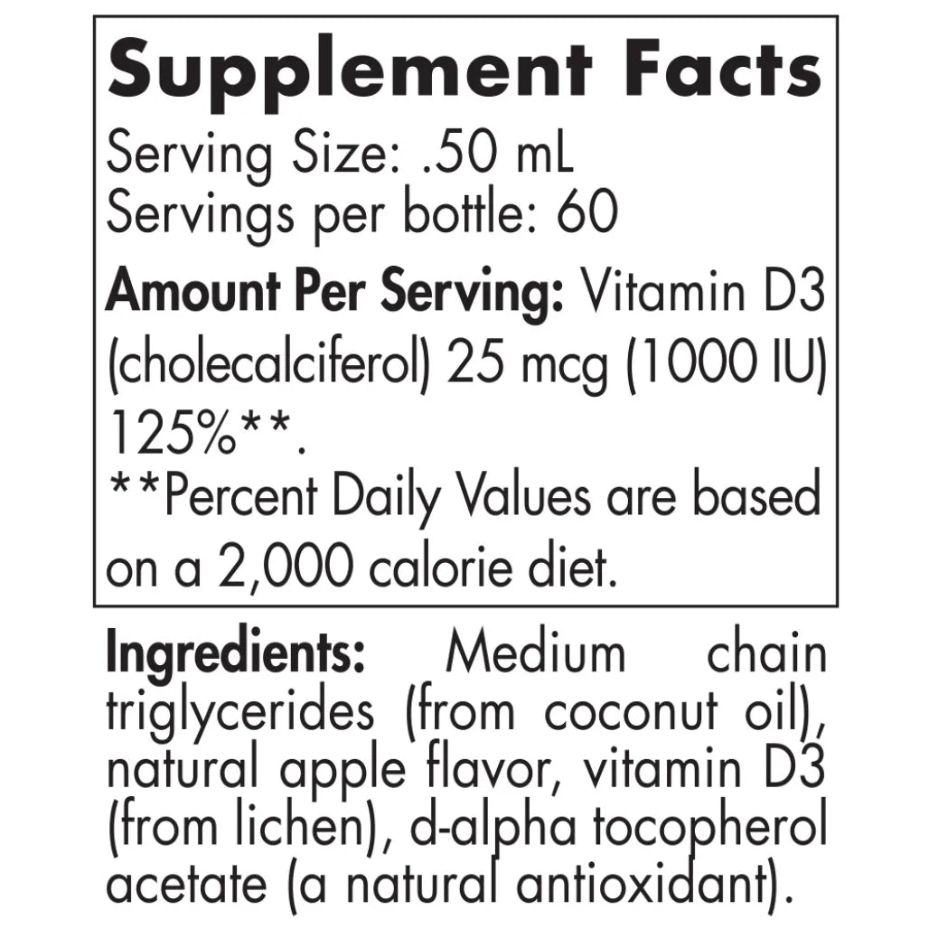 ingredients Nordic Naturals Plant-Based Vitamin D3 Liquid - Support Overall Wellness
