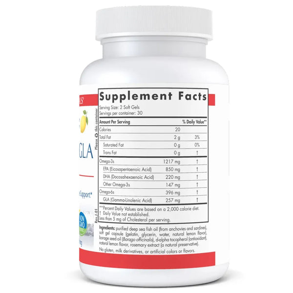 Ingredients of ProEPA with Concentrated GLA Dietary Supplement - Omega-3s 1217 mg, EPA 850mg, DHA 220mg