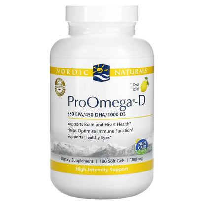 Nordic Naturals ProOmega D 1000 mg - Added Natural Vitamin D3 for Strong Bones