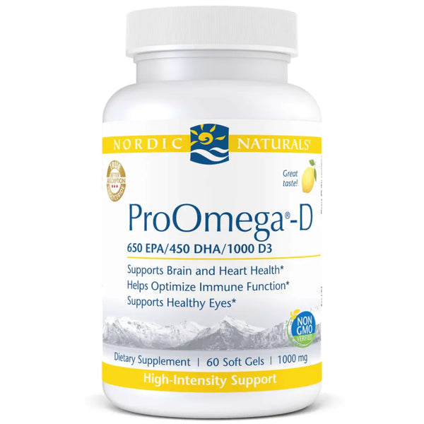 Aboout ProOmega D 1000mg Lemon - 60 Softgels | Nordic Naturals | Support Immunity