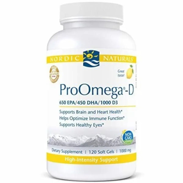 Aboout ProOmega D 1000mg Lemon - 120 Softgels | Nordic Naturals | Support Immunity