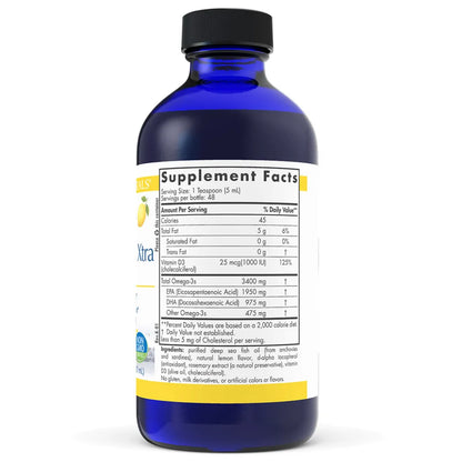 Ingredients of ProOmega D Xtra Dietary Supplement - Vitamin D3 1000 IU, Omega-3s 3400 mg, EPA 1950 mg, DHA 975 mg