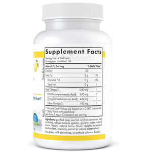 Ingredients of ProOmega Lemon Dietary Supplement - Omega-3s 1280 mg, EPA 650 mg, DHA 450 mg