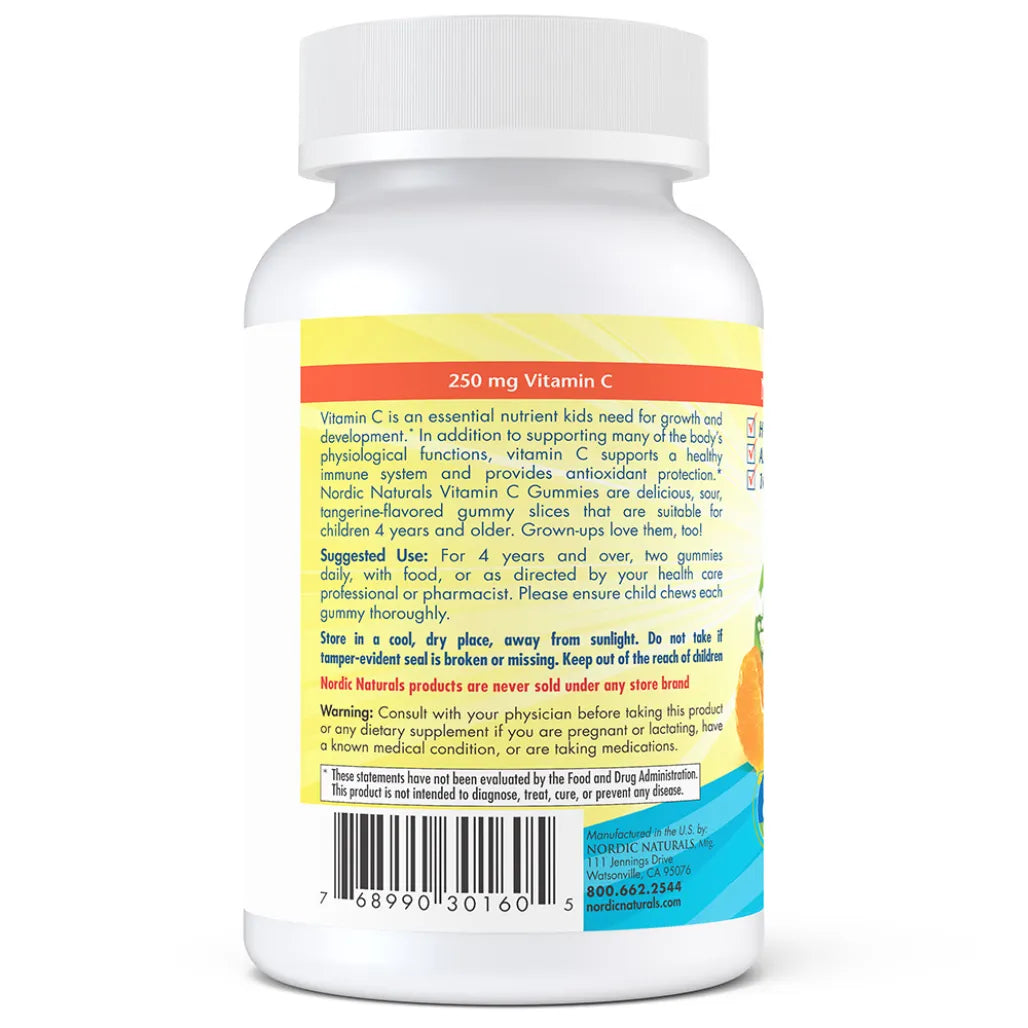 About Nordic Naturals Vitamin C Gummies 250mg - Support Immune Health