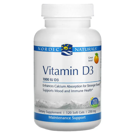 Vitamin D3 Orange Flavor - 120 Softgels | Nordic Naturals | Enhances Calcium Absorption
