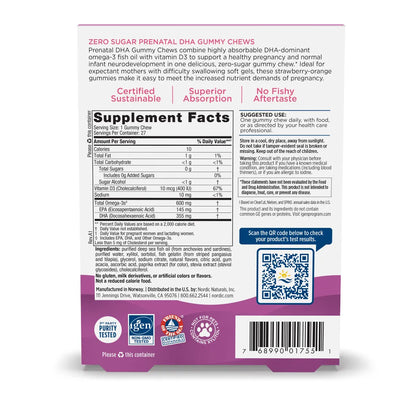 About Nordic Naturals Zero Sugar Prenatal DHA Gummy Chews - Support a Healthy Pregnancy.