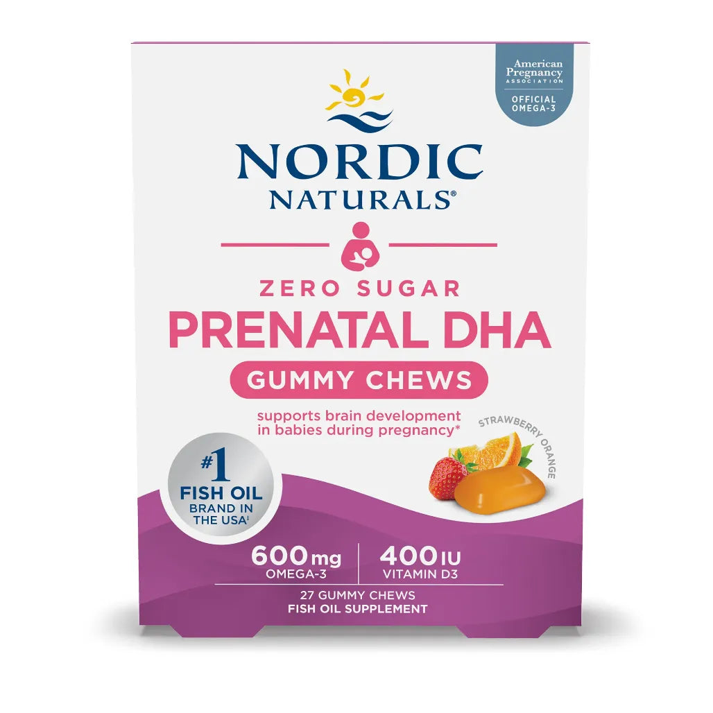 Nordic Naturals Zero Sugar Prenatal DHA Gummy Chews - Support a Healthy Pregnancy.