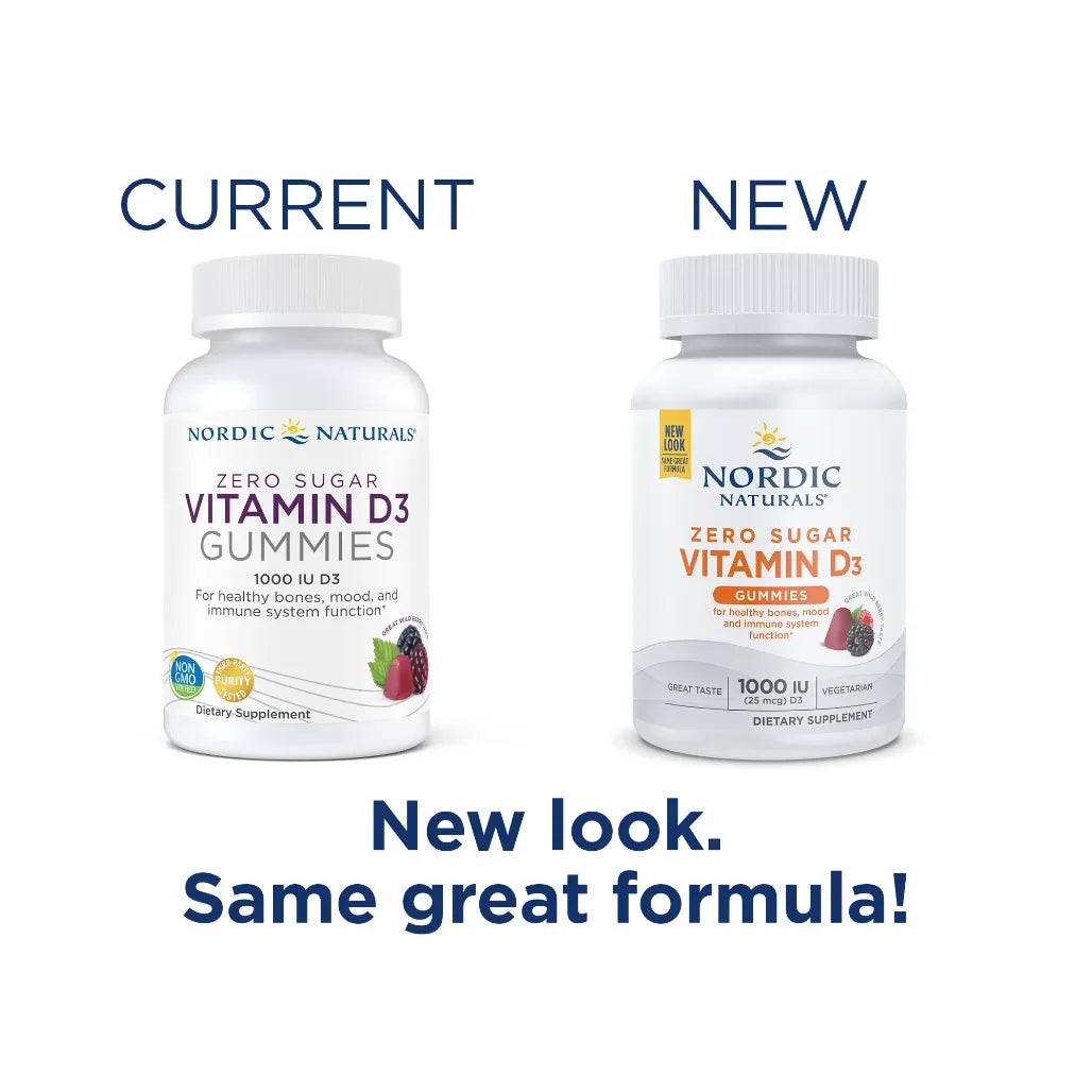 new look same great formula Nordic Naturals Zero Sugar Vitamin D3 Gummies - For Healthy Bones