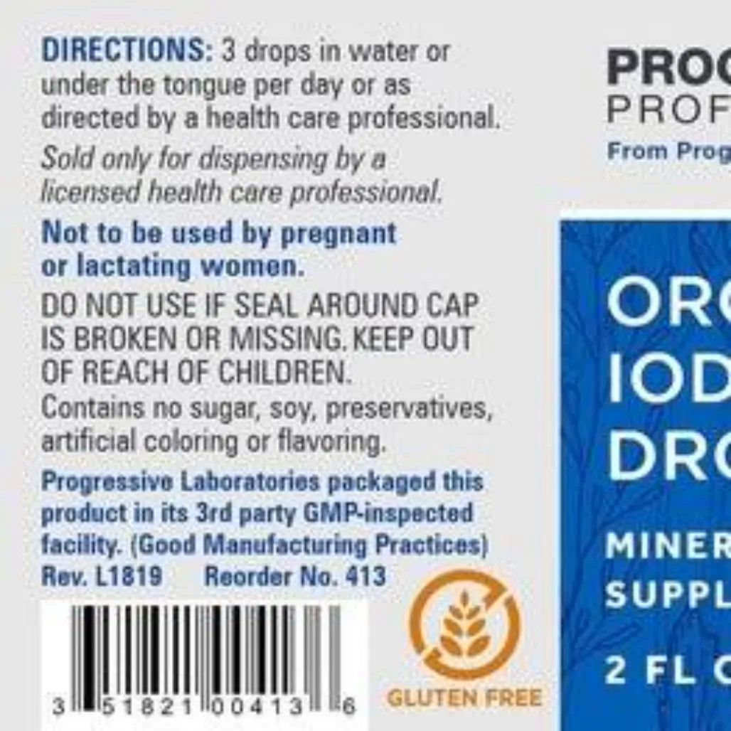 ORGANO IODINE DROPS 2 OZ Progressive Labs