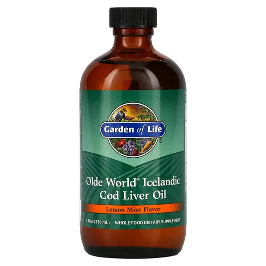 Olde World Icelandic Cod Liver Oil 8oz garden of life