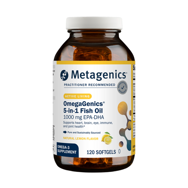 OmegaGenics 5-in-1 Fish Oil, 1000mg EPA-DHA, Lemon Flavor Softgels