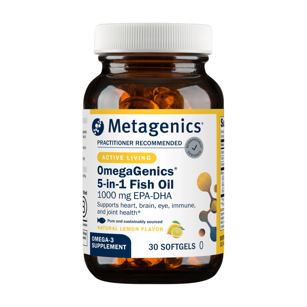 OmegaGenics 5-in-1 Fish Oil, 1000mg EPA-DHA, Lemon Flavor Softgels