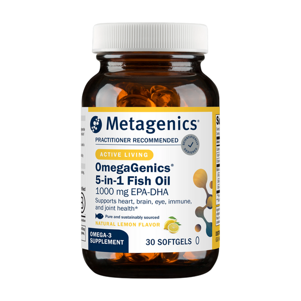 OmegaGenics 5-in-1 Fish Oil, 1000mg EPA-DHA, Lemon Flavor Softgels