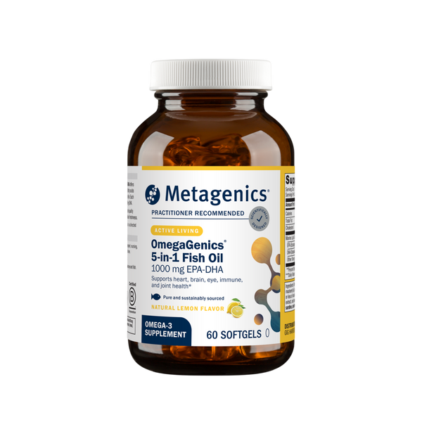 OmegaGenics 5-in-1 Fish Oil, 1000mg EPA-DHA, Lemon Flavor Softgels