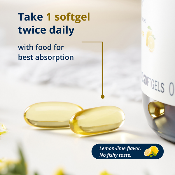 OmegaGenics 5-in-1 Fish Oil, 1000mg EPA-DHA, Lemon Flavor Softgels