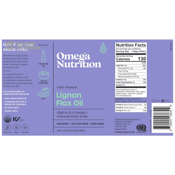 Hi Lignan Flax Oil Omega Nutrition