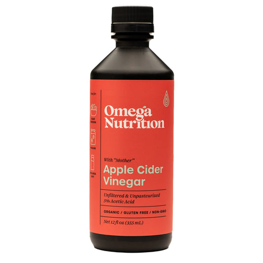 organic apple cider vinegar 12 oz by omega nutrition