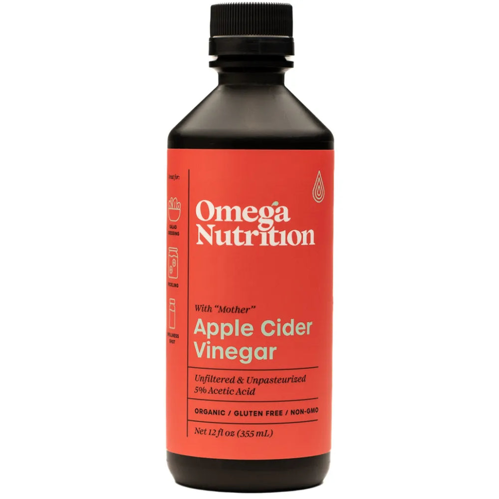 organic apple cider vinegar 12 oz by omega nutrition