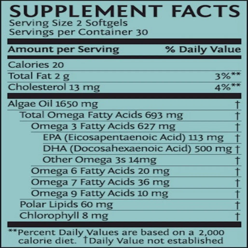 Omega Vegan DHA EPA Sun Chlorella USA