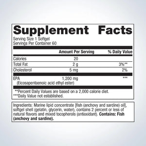 Metagenics OmegaGenics EPA supplement facts
