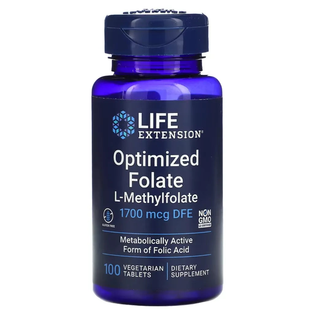 Life Extension Optimized Folate 1700 mcg 100 Vtablets | Nutriessential