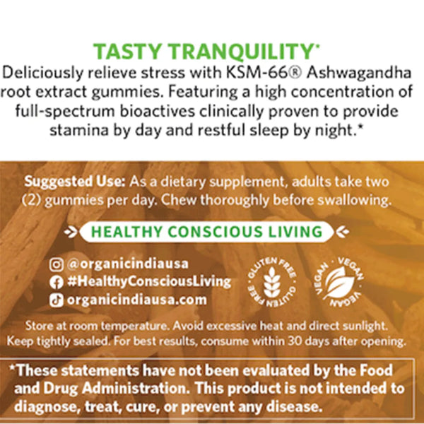 Organic Ashwagandha Gummies 60ct Organic India