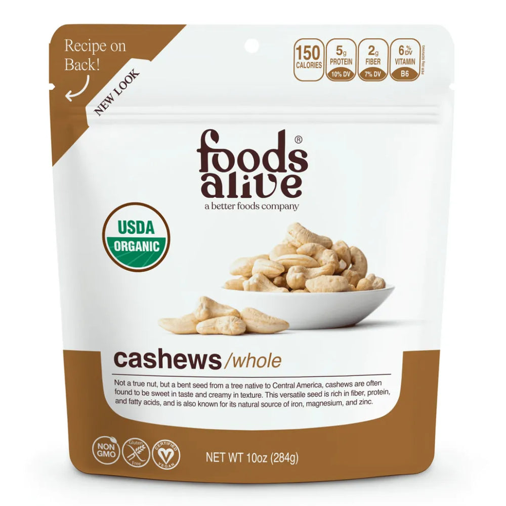 Organic Cashews by Foods Alive at Nutriessential.com