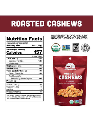 Organic Cashews - Roasted - 4 oz (112 Grams)