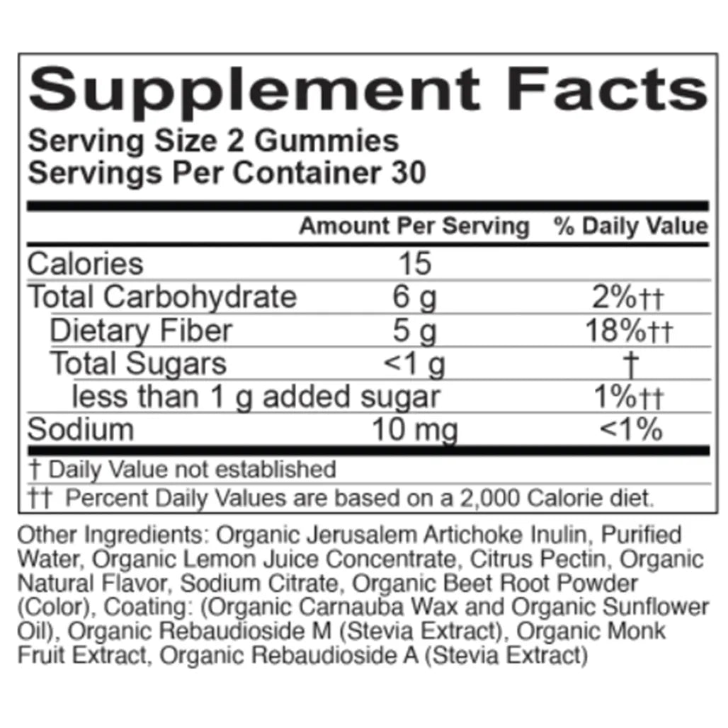 Organic Fiber Gummies Strawberry 60ct Organic India