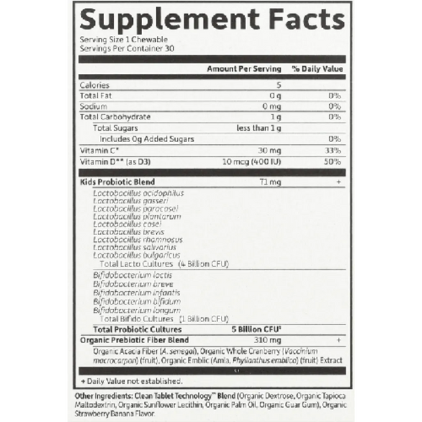 Organic Kids Probiotics Straw Shelf Stable Garden of life