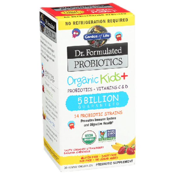 Organic Kids Probiotics Straw Shelf Stable Garden of life