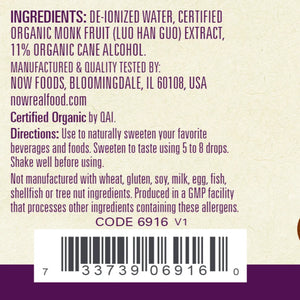 Organic Liquid Monk Fruit NOW